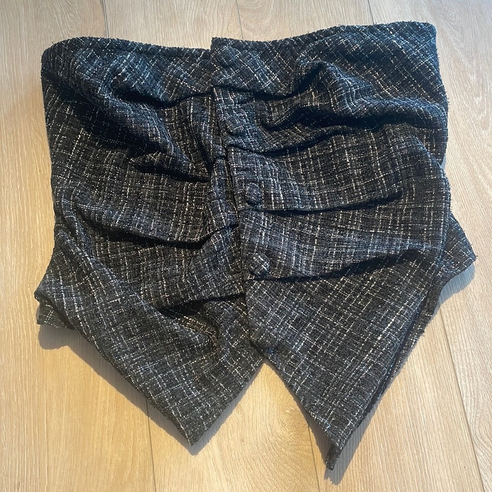 Tube top, tweed, button front, size XL